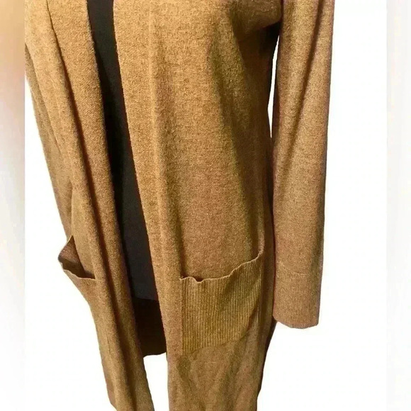 Time and Tru women’s Long sleeve open front cardigan in tan  size medium - Picture 2 of 9